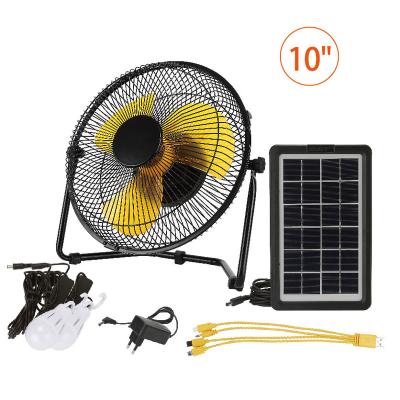 China AT-9905T Outdoor Electric Solar Fan With Led Light Portable Electric Fan With USB Mobile Phone Charging Function for sale