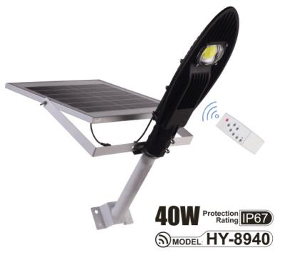 China Remote control automatic solar street light, HY-8940 best outdoor led solar garden light with remote controller for sale