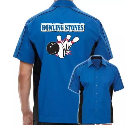 China Custom Logo Fashion Sublimation Men Bowling Anti-wrinkle T-shirt Uniforms Quick Dry Rolling Shirt for sale