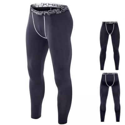 China Hot Selling Anti-Wrinkle Legging Tight Skinny Elastic Waist Black Bottom For Men Sportswear Long Pants Gym Fitness Use Men's Trousers And Slacks for sale