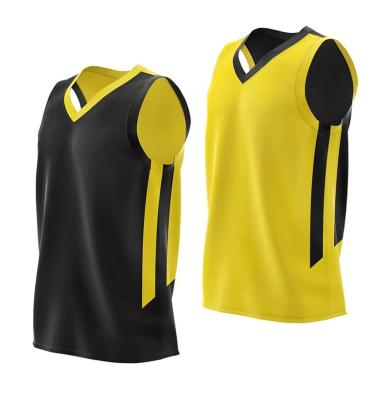 China Mesh Sports Basketball Jersey Sublimation Double Sided Men's Basketball Uniform Tank Top Antibacterial for sale