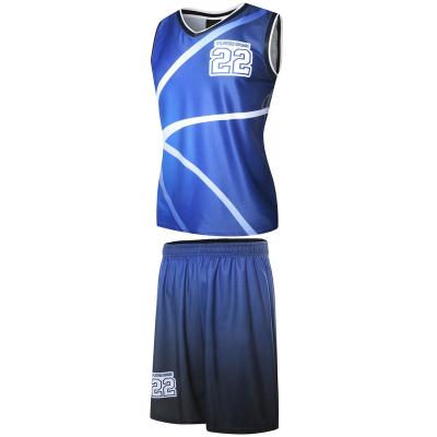 China Custom Antibacterial Basketball Uniform Suit Sports Apparel Words Basketball Tank Top Dry Printed Designs for sale