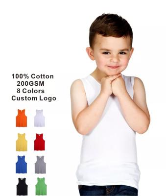 China Wholesale Anti-pilling Summer Boys Invest 100% Cotton Boys Singlet White Tank Tops For Kids for sale