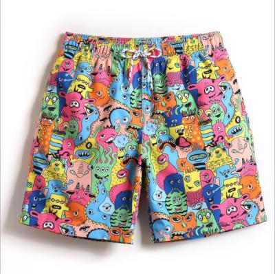 China Anti-wrinkle Summer Shorts Men Shorts Youth Casual Short Pants Printed Elastic Waist Beach Sports Shorts for sale