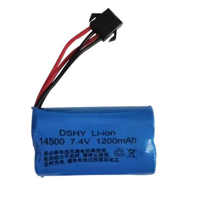 China Toys Lithium Ion Battery 1200mAh Factory Direct For RC Airplane Wholesale Rechargeable Li-ion Battery SM-4P Plug In 14500 7.4 Volt for sale