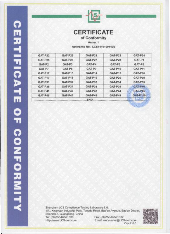 CE Certificate - SHENZHEN  GOLDANTELL TECHNOLOGY CO.,LIMITED