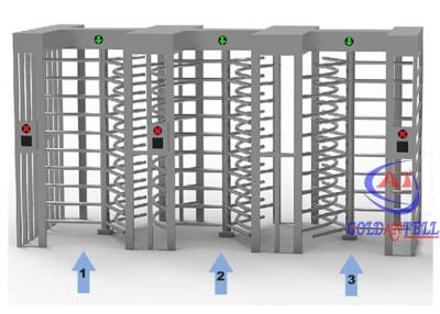 China Drie Stegen 2250mm de Volledige Hoogteturnstile in tegenovergestelde richting Geleide Scanner van het Poort Biometrische Gezicht Te koop