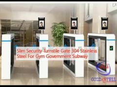 Slim Security Turnstile Gate 304 Stainless Steel For Gym Government Subway