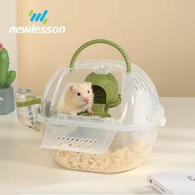 China Sustainable Hamster Cage Plastic Take Out Carrier Stable With Water Bottle for sale