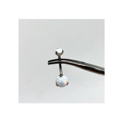 China FASHIONABLE Titanium Internally Threaded Opal Zircon Curve Banana Cluster Navel Piercing Belly Rings for sale