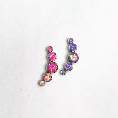 China Hot Selling Trendy Manufacturers Titanium Colored Curved Barbell Piercing Studs Eyebrow Piercing Ring Nail for sale