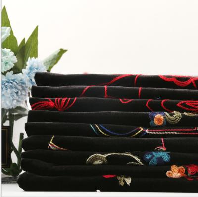 China Antistatic 100% Polyester Embroidered Black Velvet Fabric For Sofa Or Curtain for sale