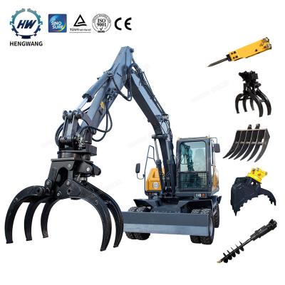 China New Easy Construction Chinese Earthmoving Machine Machinery Operation Small Bucket Wheel Excavator Machine Micro Hydraulic Mini Digger 11Ton for sale