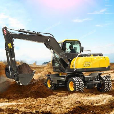 China Factory Hengwang Wheel Excavator Excavator Hydraulic Wheel Mounted 9 Ton-Excavator For Sale for sale