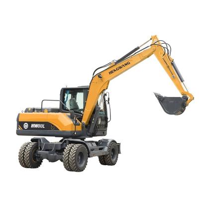 China Nice Price Easy Operation Chinese New Construction 8t Hydraulic Wheel Excavator Machine On Wheels for sale