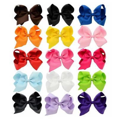 China Candy 196 Colors Girls Hair Bows In A Bundle Grosgrain Ribbon 6inch Boutique Bow Alligator Bow Clips Set For Girls Teens Kids for sale