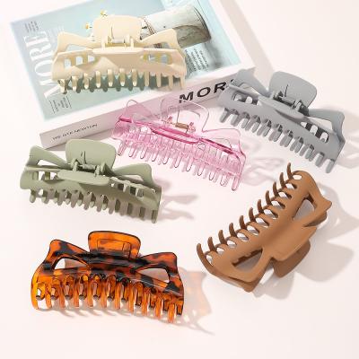 China Soft Large Size Solid Color Plastic Claw Hair Clip For Women 13.8cm Hair Claw Clip For Thick Hair for sale