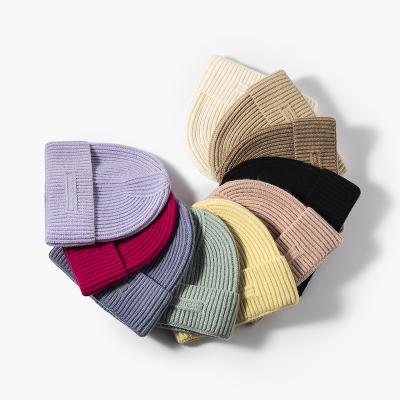 China 2021 COMMON Wholesale Cashmere Wool Knitted Beanie Hat Unisex Beanie Hats Keep Warm Beanies for sale