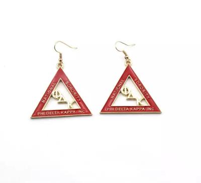 China Hiphop Fashion Greek Alphabet Earring Sorority Gift Earrings For Girls for sale