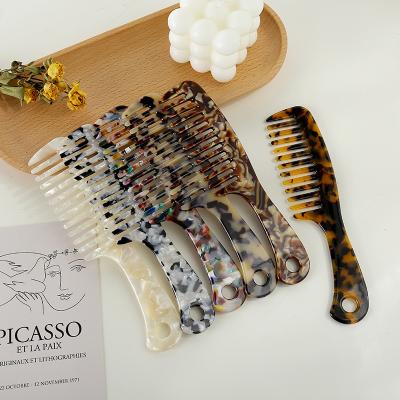 China Recycle Fashion Cellulose Acetate Hair Comb Big Tooth Acetate Wide Tooth Tail Comb for sale