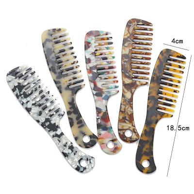 China Recycle Fashion Cellulose Acetate Hair Comb Big Tooth Acetate Wide Tooth Hair Comb for sale