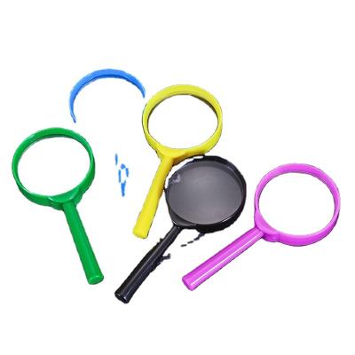 China Fashion Factory Wholesale Multi Color 50mm Toy Plastic Hand Held Customized Magnifying Glass for sale