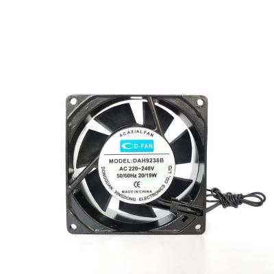 China High Air Volume 92x92x38 Hotels AC 220v 9238 Fan Industrial Axial Fan 92mm Ball Bearing for sale