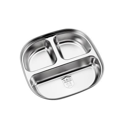 China Cartoon Top Quality Natural Color Deepen Slot Stainless Steel Children's Dish for sale