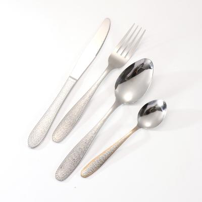 China Sustainable EVD New Arrival Vintage Knife And Fork Kitchen Spoon Rugged Flatware Christmas Cutlery Set for sale