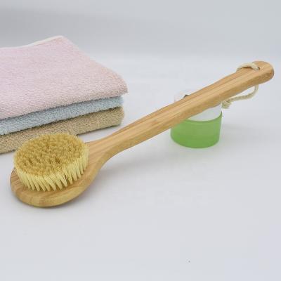 China Logo Phyllostachys Pubescens Wooden Handle Long Handle Body Brush Dry Skin Sisal Hair High Quality Custom Bath Brush For Women for sale