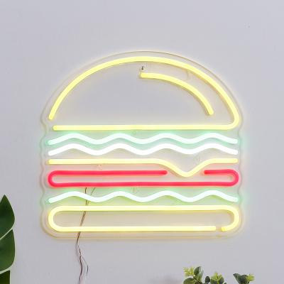 China Other Advertising LED Light Flex Neon Sign LEDwith Clear 3D Hamburger Acrylic Tube Holder for sale