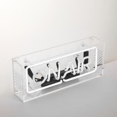 China Decoration on air acrylic neon with transparent clear box for office bar restaurant decoration for sale