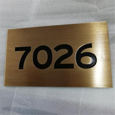 China Durable Etching Stainless Steel Sign Plate Door Number Sign for sale