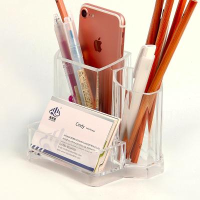 China Simple And Stylish Customized Acrylic Pen Storage Clear Box Pen Holder for sale