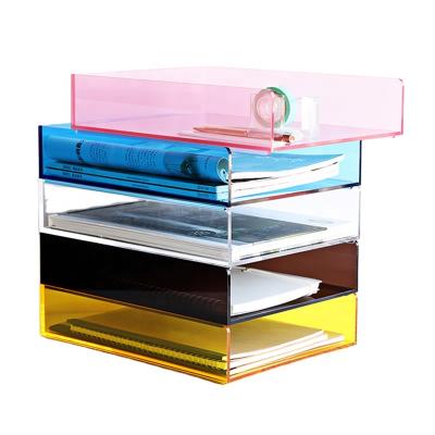 China 5 Layers Modern Acrylic Office Dividing Document Organizing Trays for sale