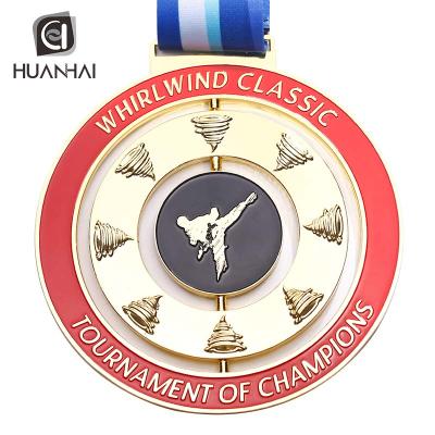 China Custom Rotating Europe 3D Enamel Logo Mixed Martial Arts Power Metal Medal Rotating for sale