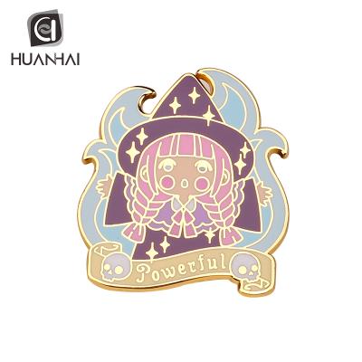 China China Huanhai Factory Custom Color Hard Enamel Metal Cartoon Character Pin Badge for sale