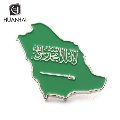 China Europe Factory Wholesale OEM Stamping Iron Enamel Saudi Arabia Flag Badge Pin for sale