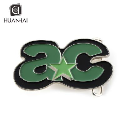 China Custom Soft Silver Plated Europe Enamel Color 3D Metal Belt Buckle Logo for sale