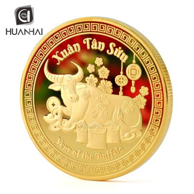 China Europe Factory Custom Logo 3D Embossed Shiny Gold Metal Coin Sets Festival Luxury Gifts for sale