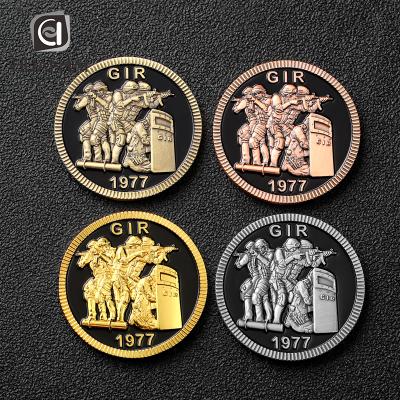 China Custom Gold Metal Logo Europe Enamel Military Challenge Coins for sale