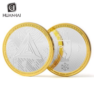 China Custom Shiny Silver Gold Plated Europe Metal 3D Logo Two Tone Coin for sale