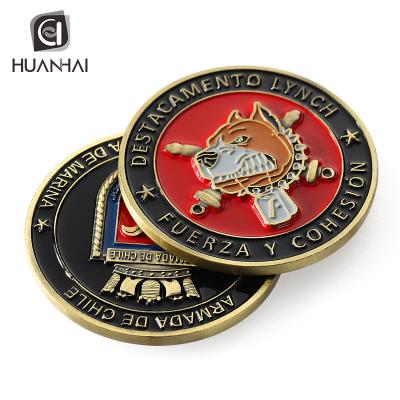 China China custom zinc alloy metal bronze die casting enamel logo 3d coin souvenir for sale