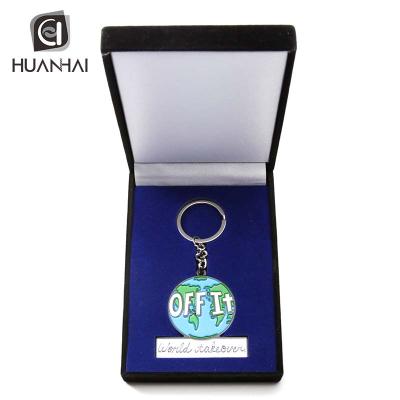 China Luxury Plating Metal Black Logo Promotion Gift OEM Enamel Key Chain Gift Box, Key Chain With Box for sale