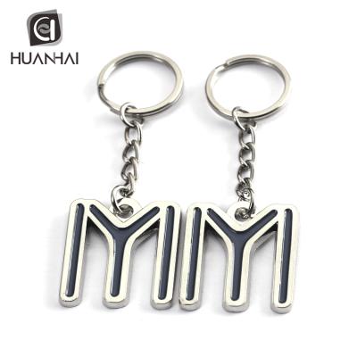 China Custom Silver Metal Enamel Alphabet Letter M Key Chain for sale