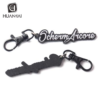 China Custom Black Metal Logo Key Chain , Customize Enamel Letter Key Chain for sale