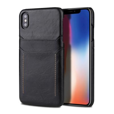 China High Quality Shockproof PU Leather Phone Case With Credit Card Slots Anti-fall Cellphone Back Cover For IPhoneXS XSMAX for sale