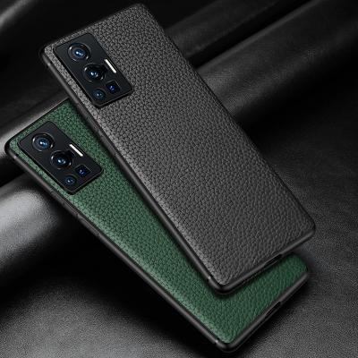 China Genuine Leather Shockproof High Quality Cowhide Phone Case For VIVO X70 Shockproof Full Protective Back Cover For X70pro for sale