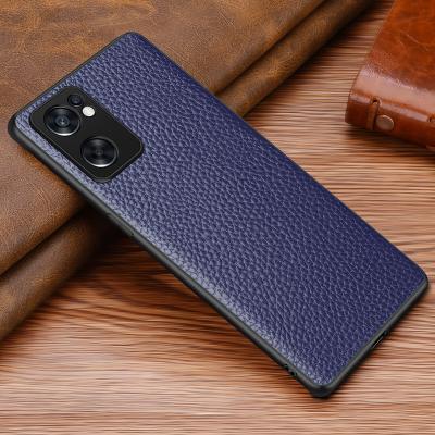 China 2021 New High Quality Shockproof Cowhide Genuine Leather Case For reno7 Phone Shockproof Protective Back Case For reno7pro for sale