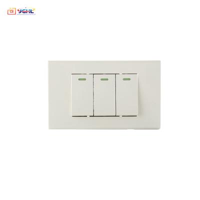 China Security 3 band 1 dimmer way/2 way 220v wall mounted switch for sale